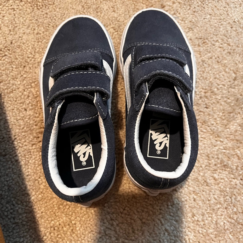 BRAND NEW IN BOX. Blue suede vans toddler size 11C